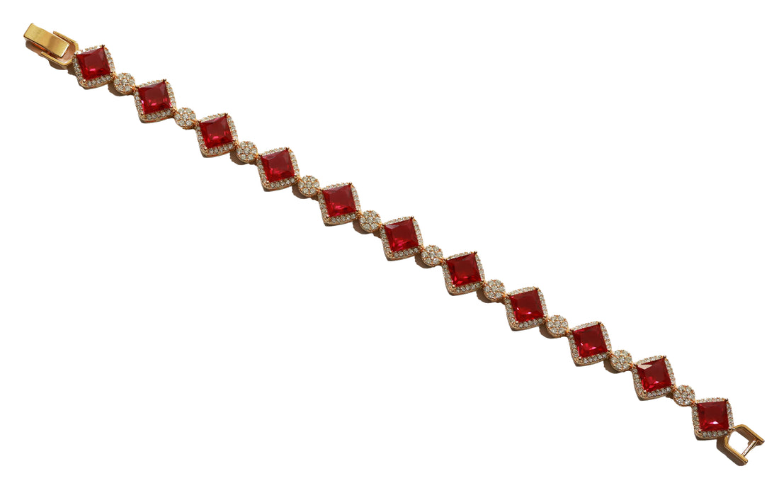 Zircon Square Halo Bracelet 8911