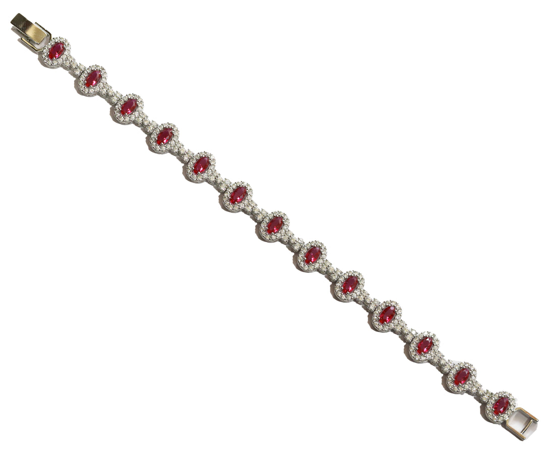 Zircon Vintage-Style Oval Bracelet 8921