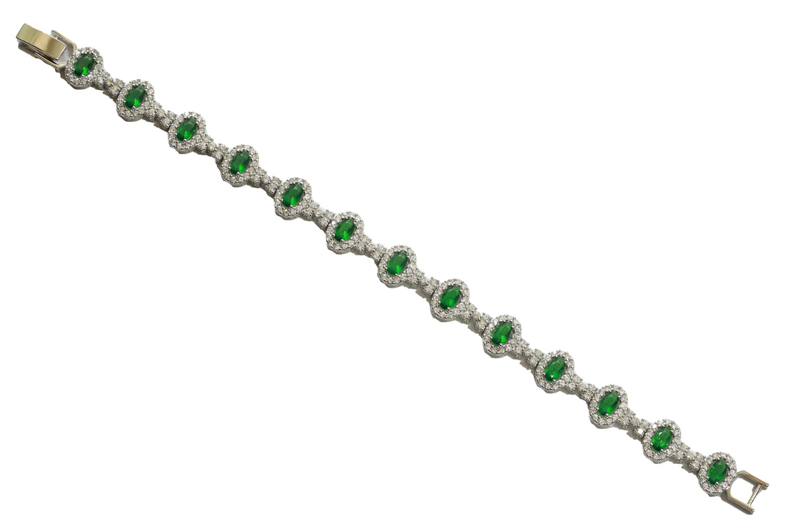 Zircon Vintage-Style Oval Bracelet 8921