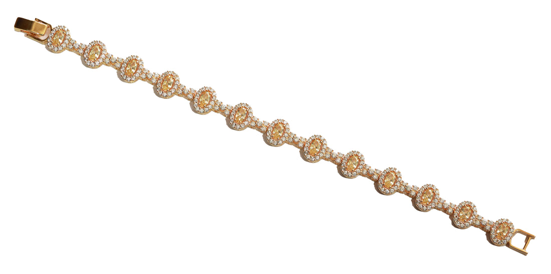 Zircon Vintage-Style Oval Bracelet 8921