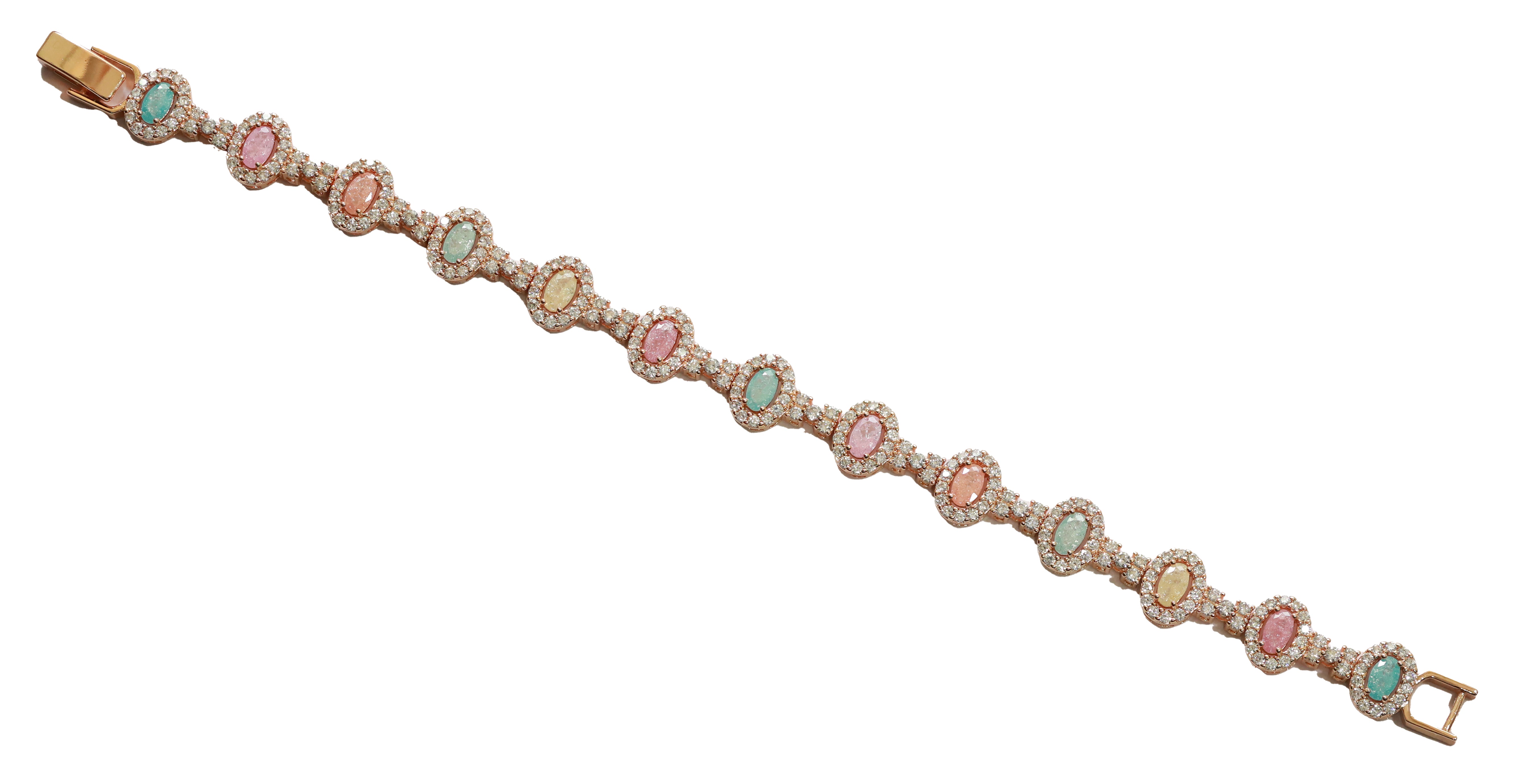 Zircon Vintage-Style Oval Bracelet 8921