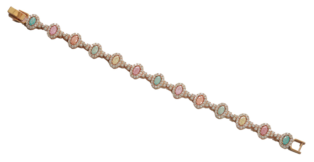 Zircon Vintage-Style Oval Bracelet 8921
