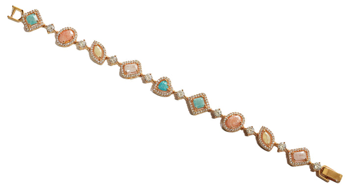 Zircon Pastel Multi-shape Druzy Bracelet 8990