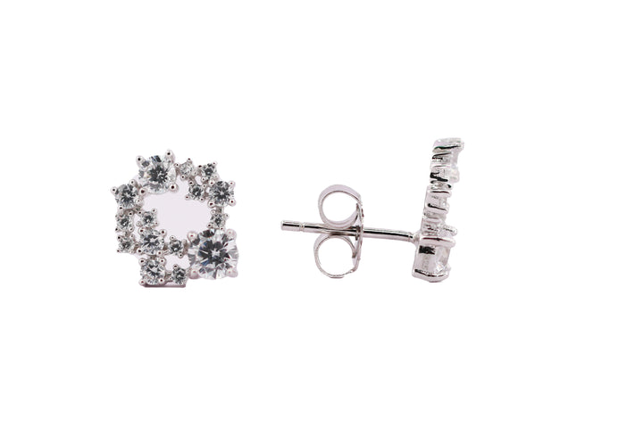 92.5 Sterling Silver Floral Stud Earrings 11177