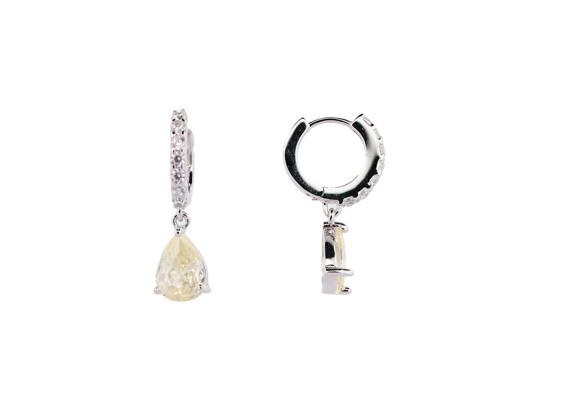 92.5 Sterling Silver Pear-Shaped Drop Earrings 15864