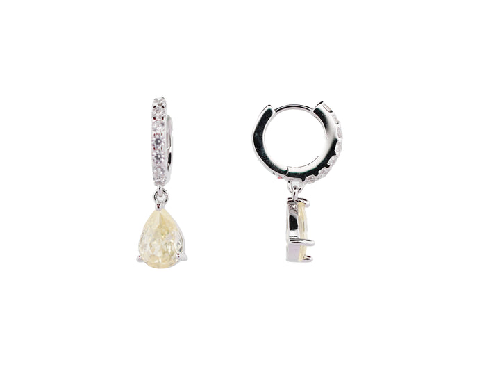 92.5 Sterling Silver Pear-Shaped Drop Earrings 15864