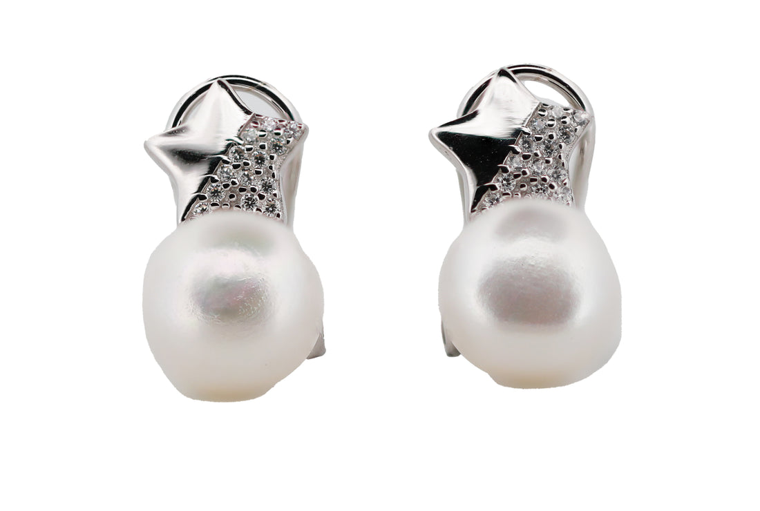 92.5 Sterling Silver Star Shaped  Earrings 15565