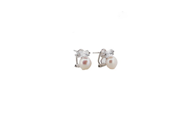 92.5 Sterling Silver Pearl Stud Earrings 15569