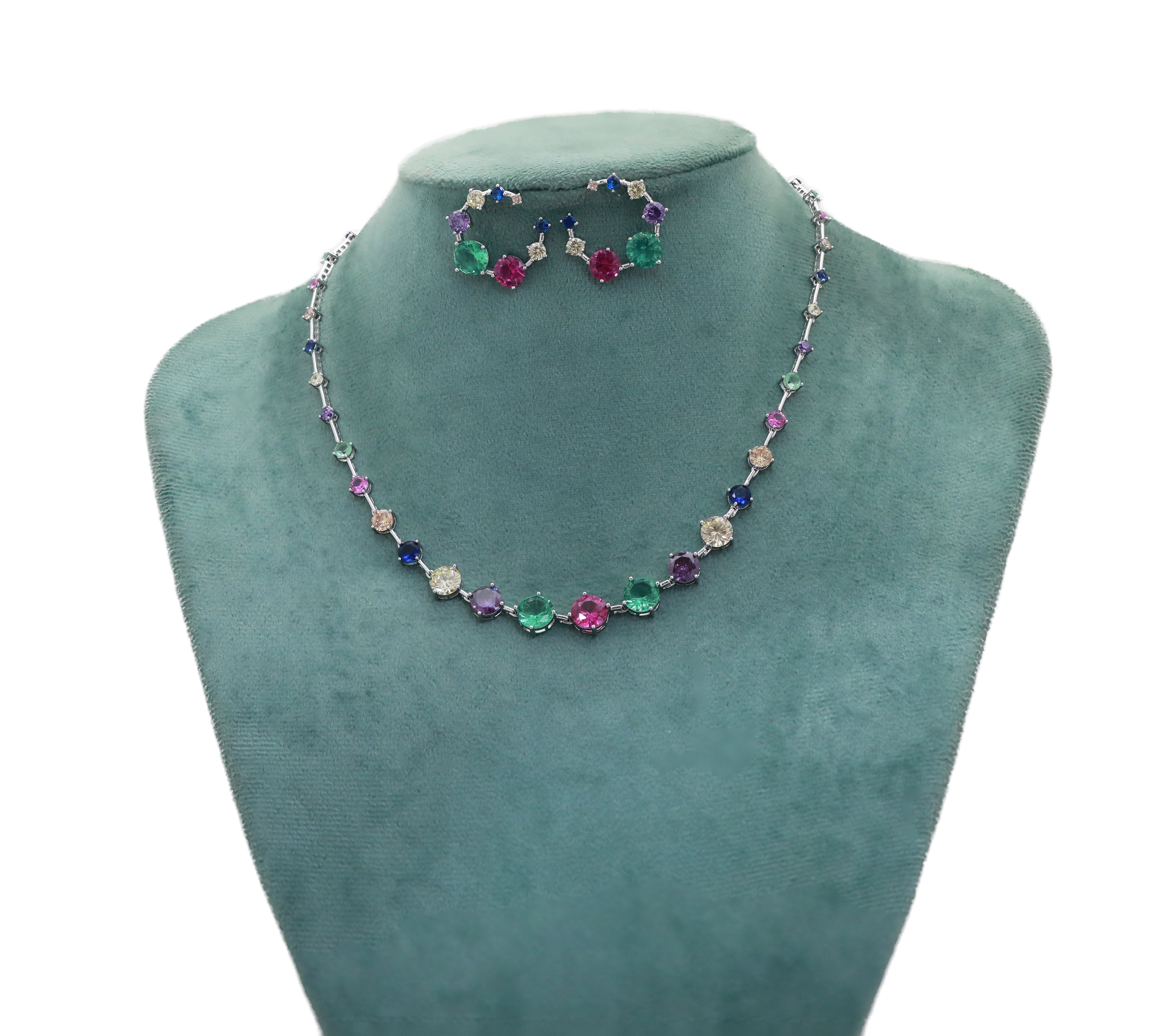 Zircon Colorburst Necklace Set 9464