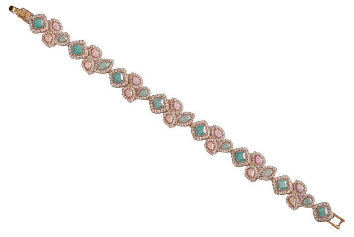 Zircon Multi-cut Petal-Link Bracelet 9801