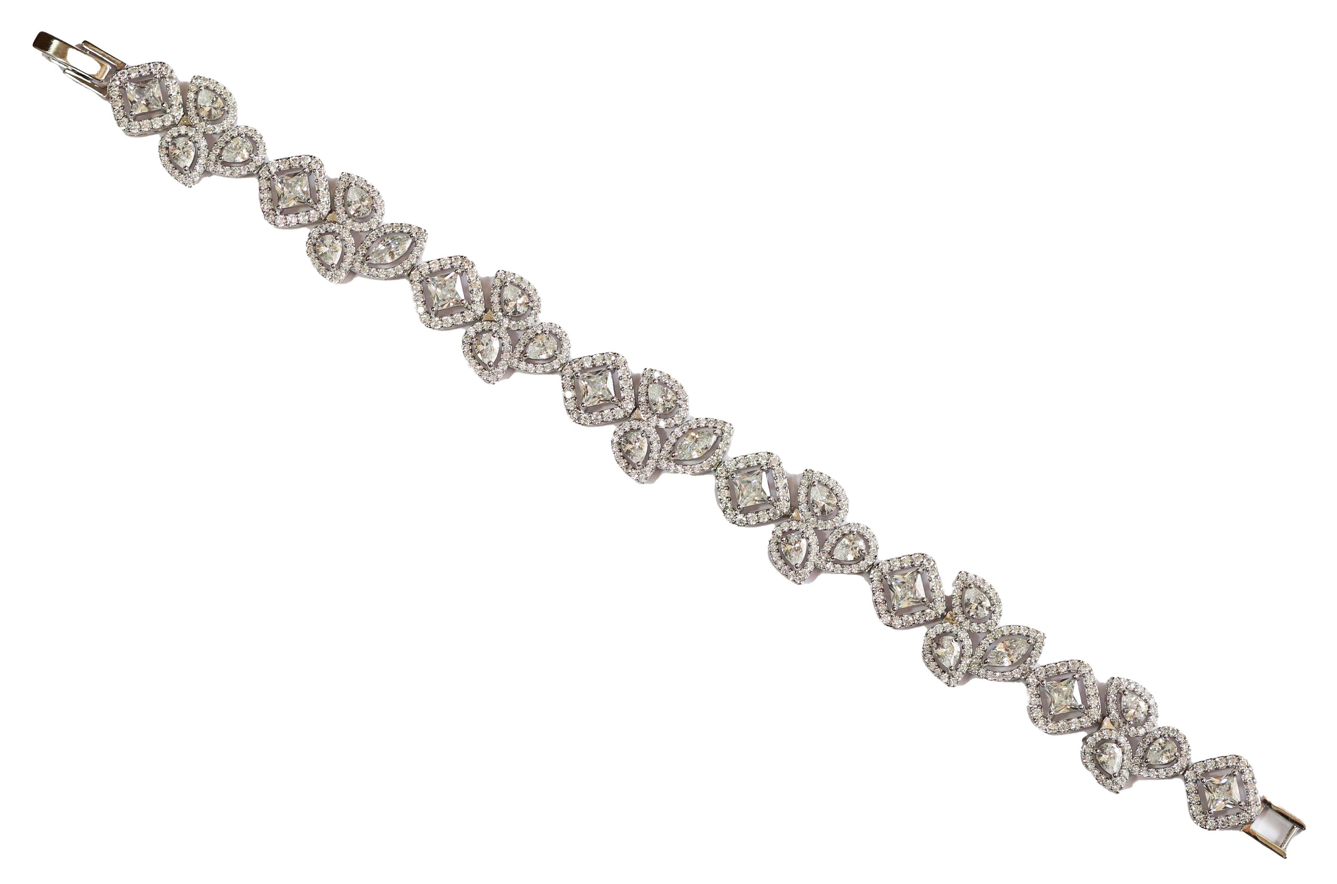 Zircon Multi-cut Petal-Link Bracelet 9801