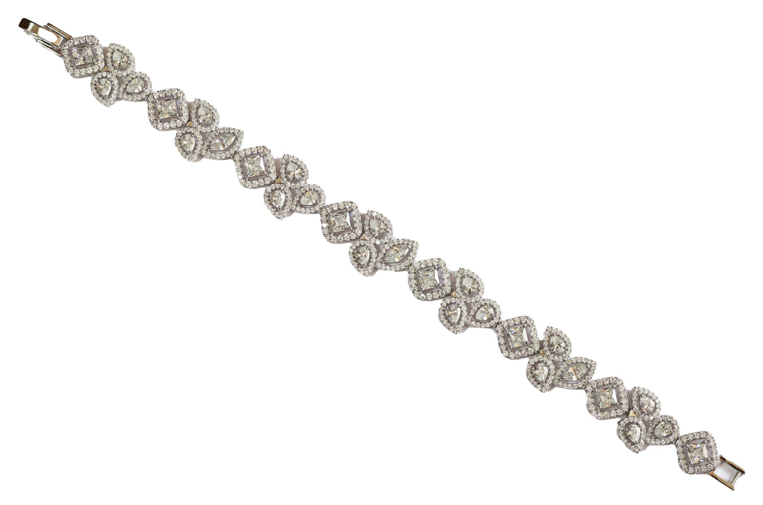 Zircon Multi-cut Petal-Link Bracelet 9801
