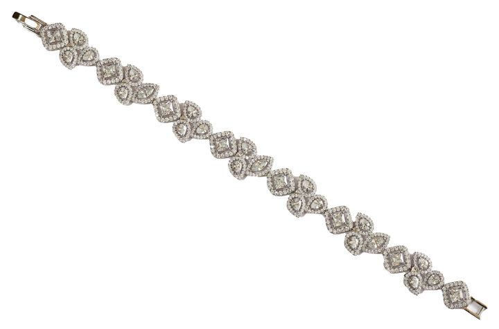 Zircon Multi-cut Petal-Link Bracelet 9801