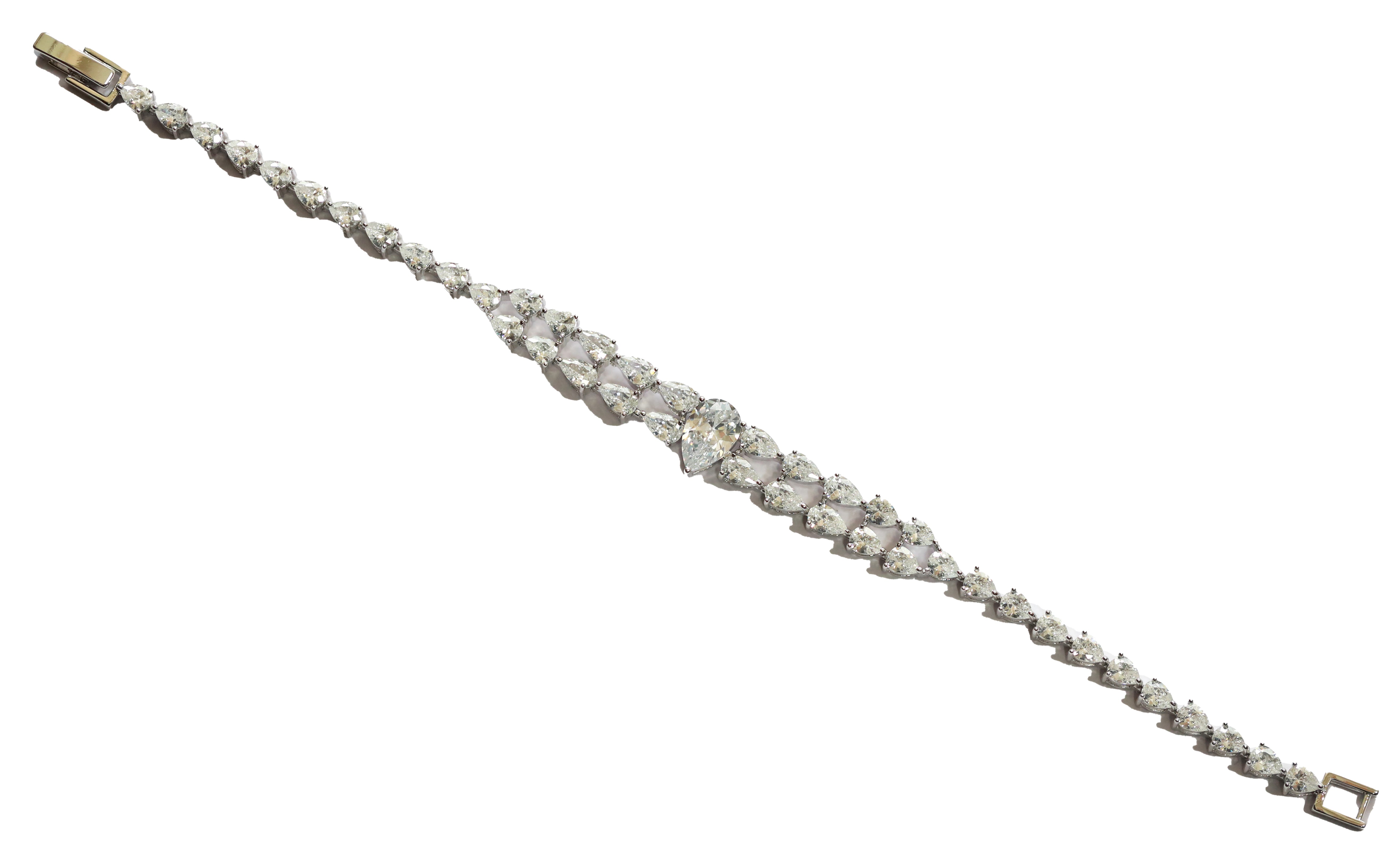 Zircon Tapered Teardrop  Bracelet 9822