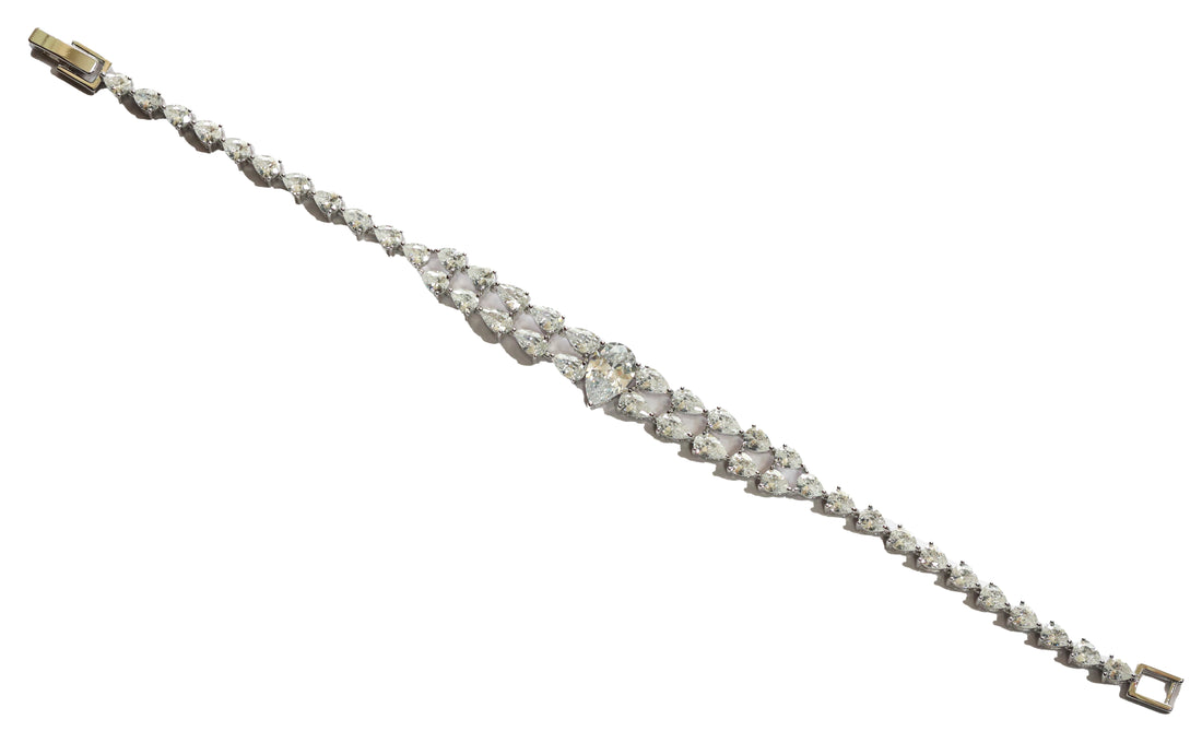 Zircon Tapered Teardrop  Bracelet 9822