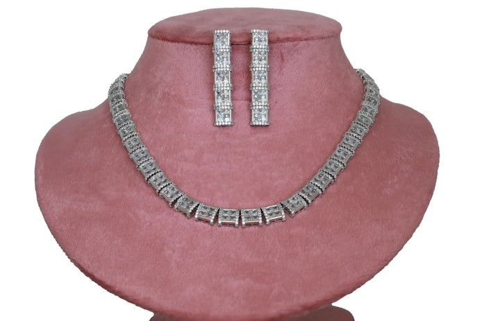 Zircon Royal Grid Necklace Set 9947