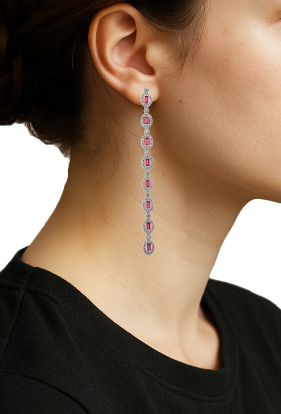 Zircon Long Linear Drop Earrings  11486