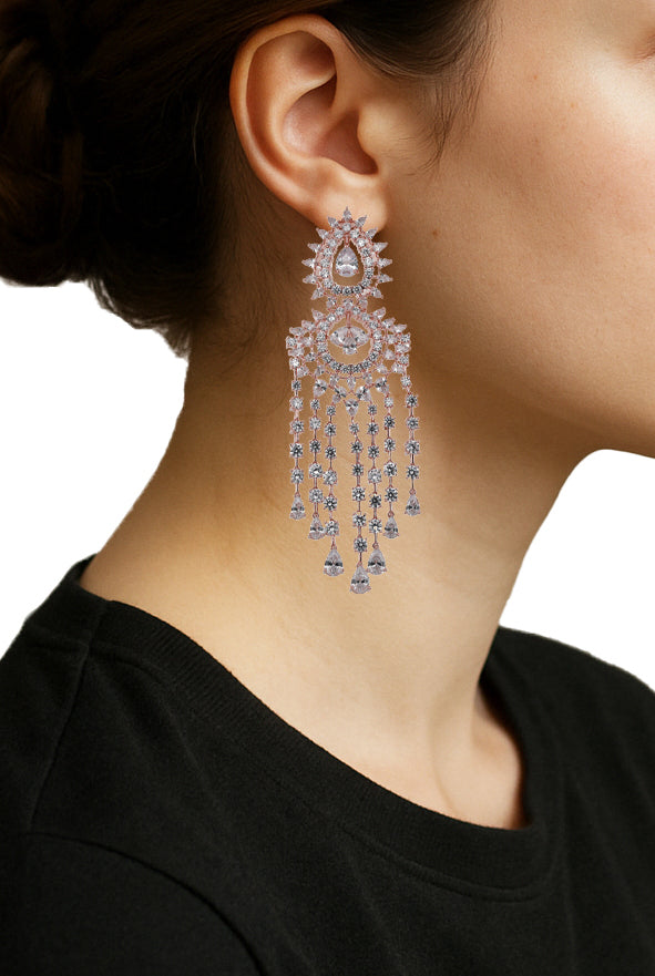 Zircon Starburst Drop Dangler Earring 11512
