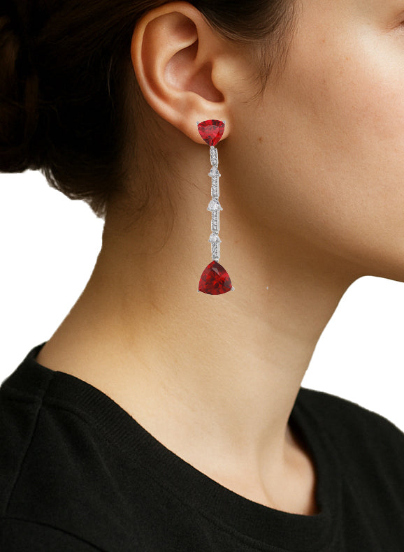 Zircon Trillion Drop Earrings 11617