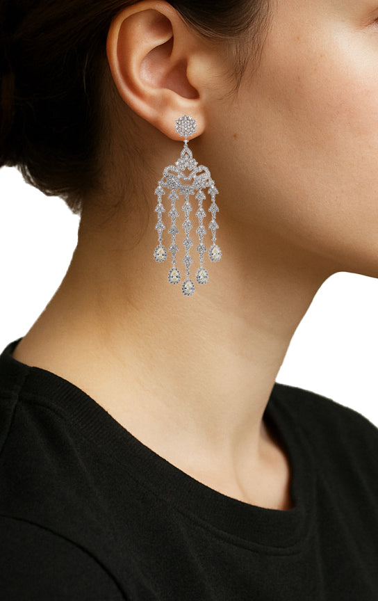 Zircon Rajwada Regal Drop Earrings 11463