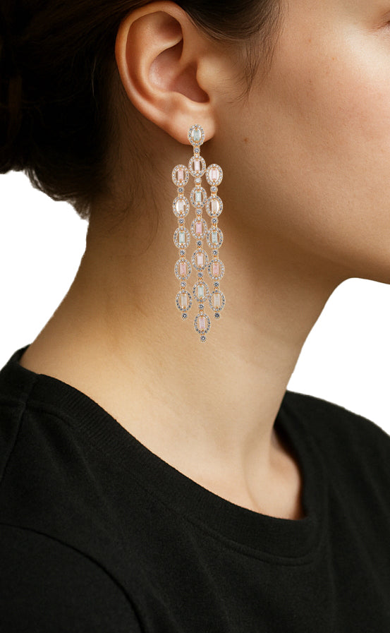 Zircon Multi-Line Halo Danglers 11465