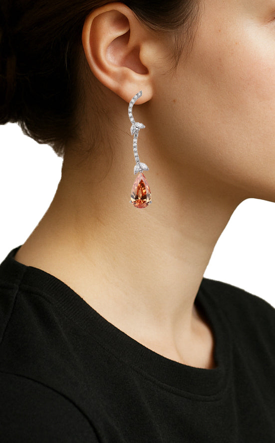 Zircon Elegant Curved Dangler Earrings 11535