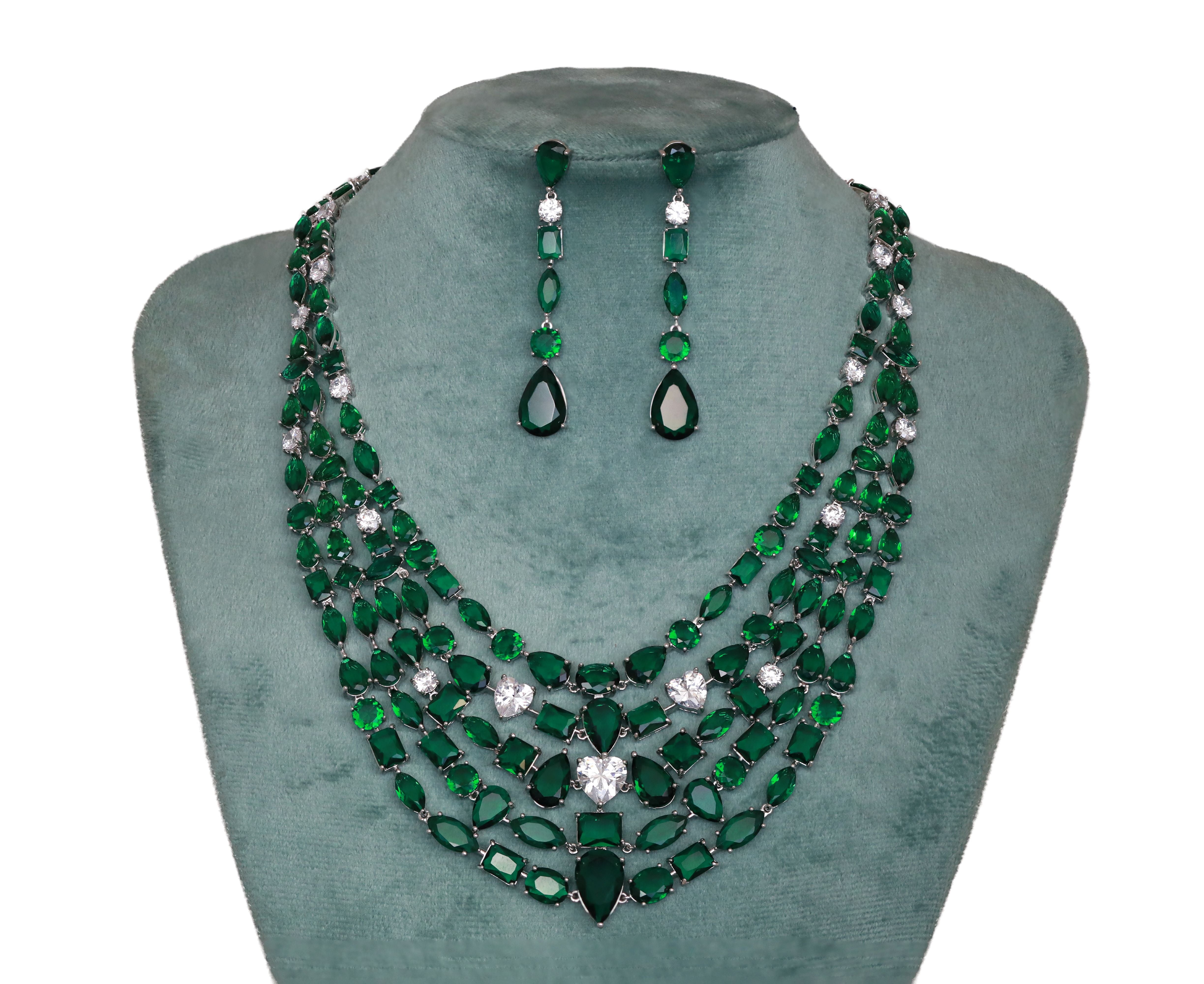 Zircon Five liner Necklace Set 4875