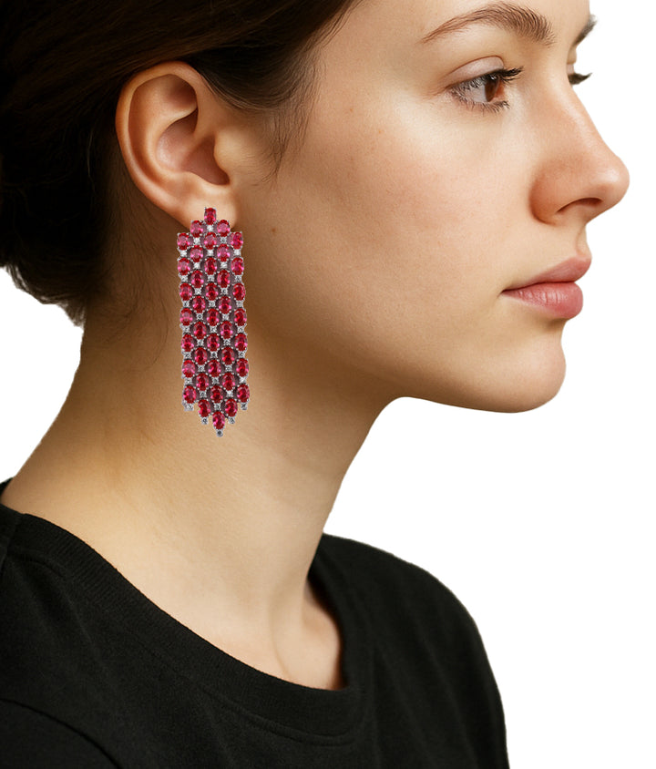 Zircon Panel Fringe Danglers  Earring 11505