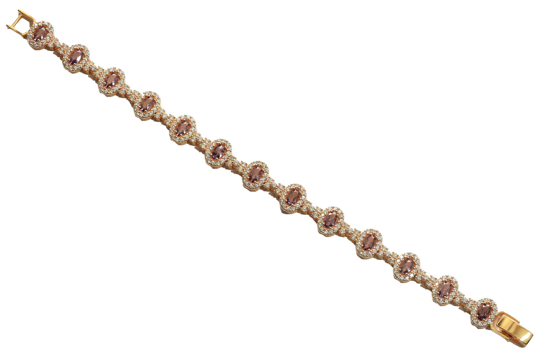 Zircon Vintage-Style Oval Bracelet 8921