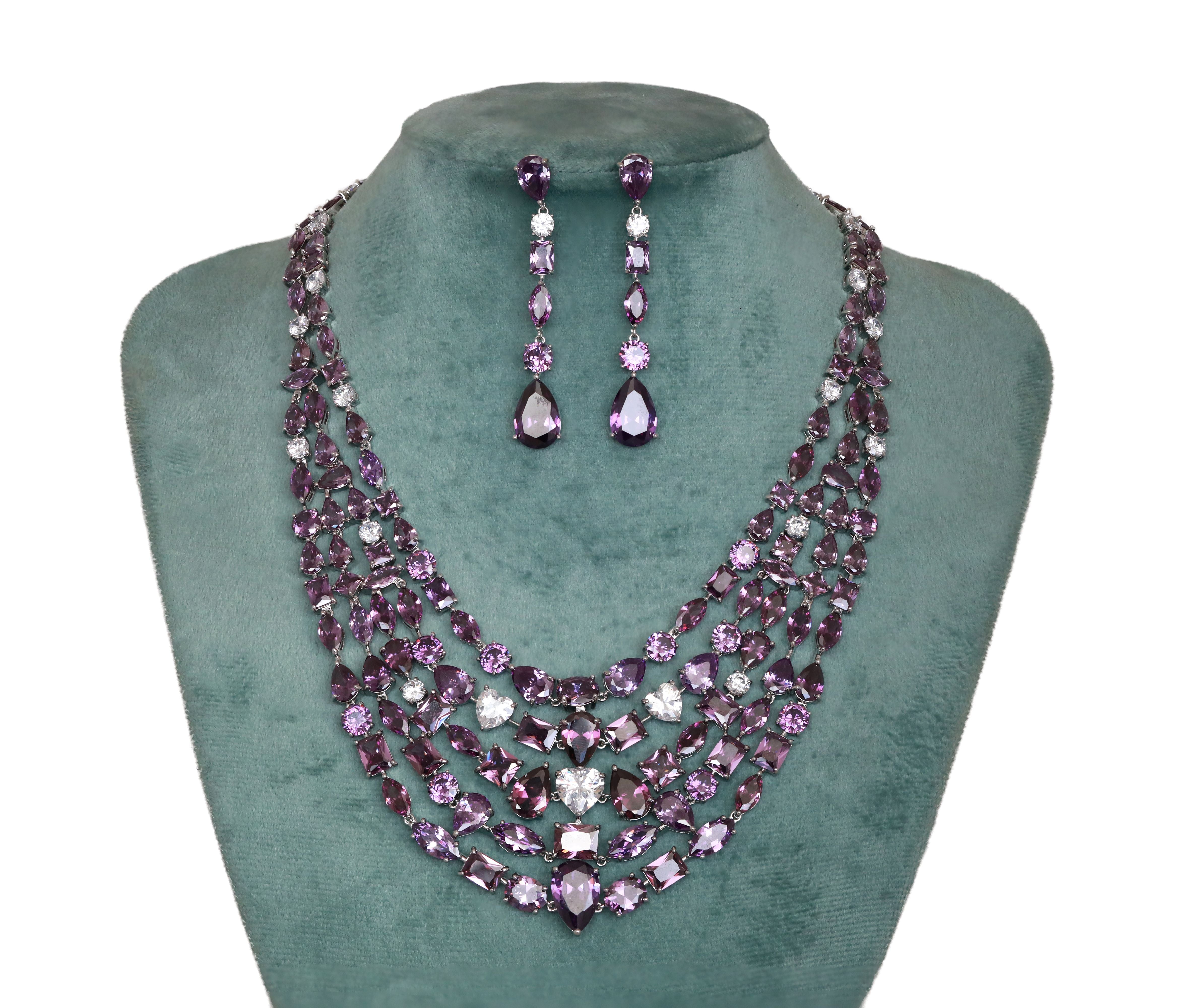 Zircon Five liner Necklace Set 4875