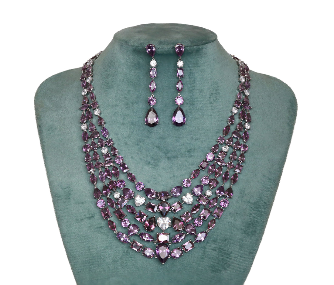 Zircon Five liner Necklace Set 4875