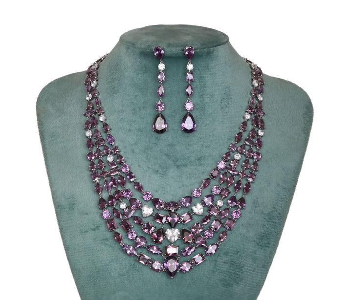 Zircon Five liner Necklace Set 4875
